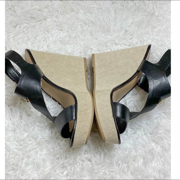 Steve Madden black Emori sandal wedges size 8.5 - Picture 3 of 12